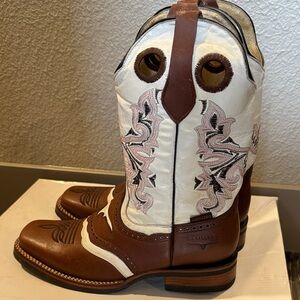 Gatillero Men’s Two-Tone Western Cowboy Boots Brown & White Size 8.5 EE